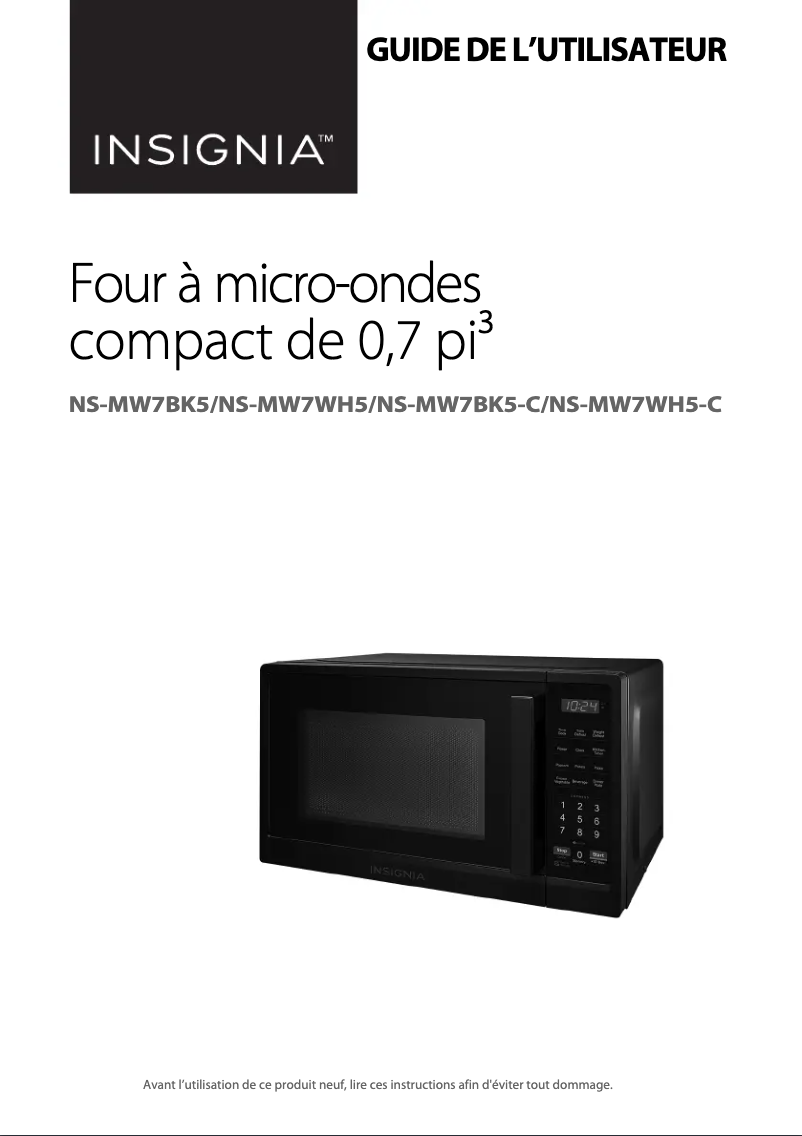 First page image of the manual for NS-MW7WH5