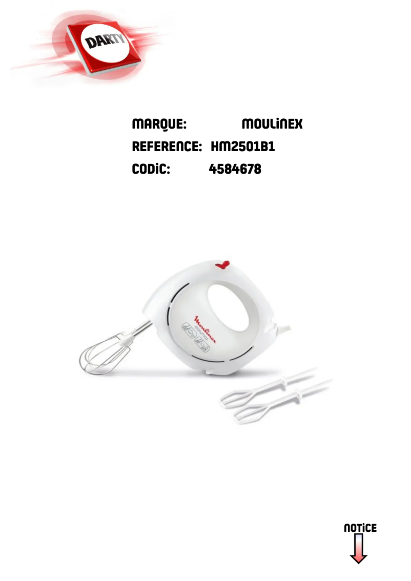 Page 1 of the manual User Manual Moulinex Easy Max HM2501