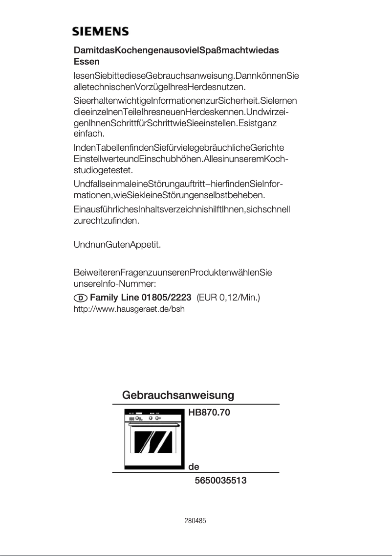 First page image of the manual for HB870670