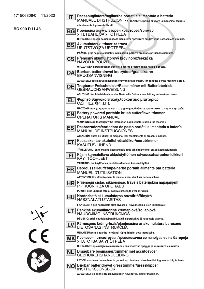 Page 1 of the manual User Manual Stiga BC 900e B