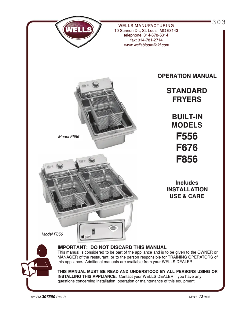 First page image of the manual for F556