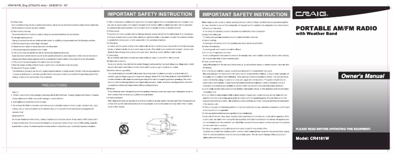 First page image of the manual for CR4181W
