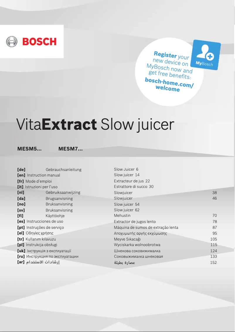 Page 1 of the manual User Manual Bosch MESM500W