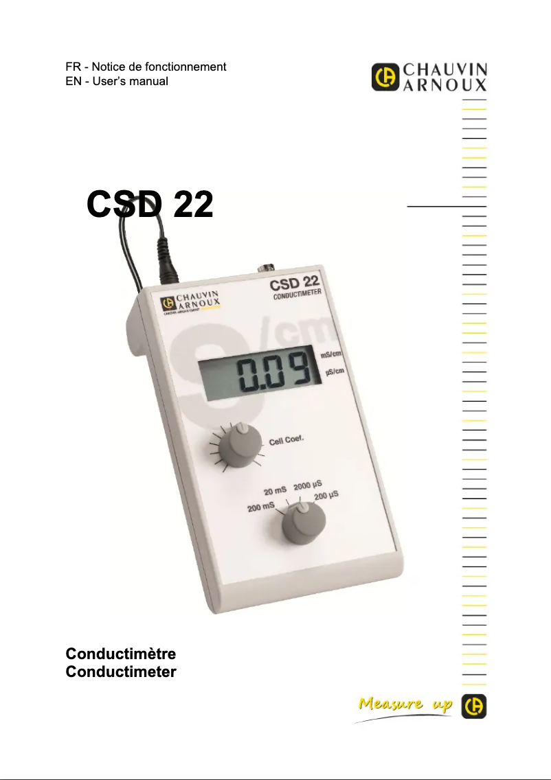 Page 1 of the manual User Manual Chauvin Arnoux CSD22