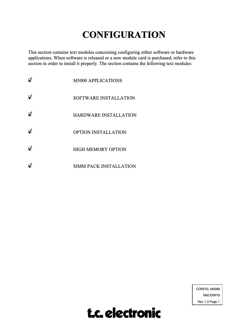 First page image of the manual for M5000