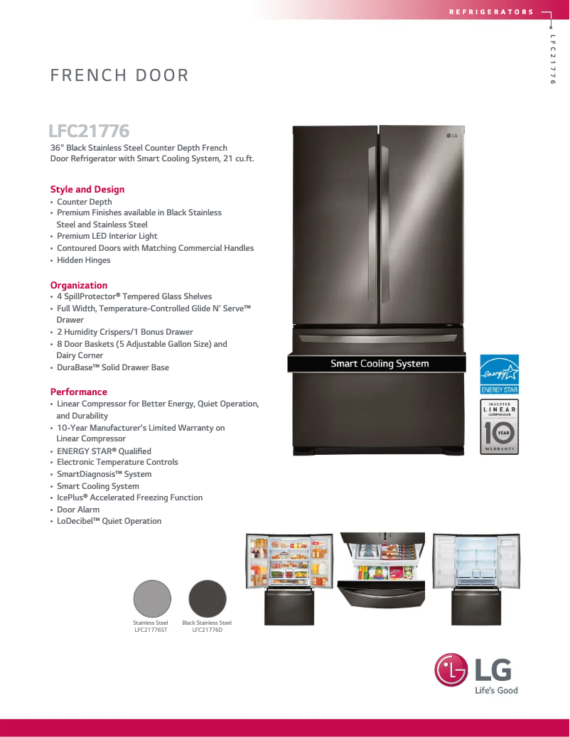 Page 1 of the manual Technical Sheet LG LFC21776D