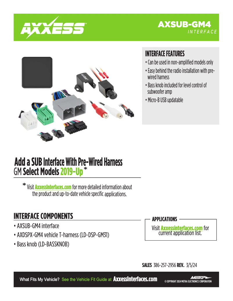 First page image of the manual for AXSUB-GM4