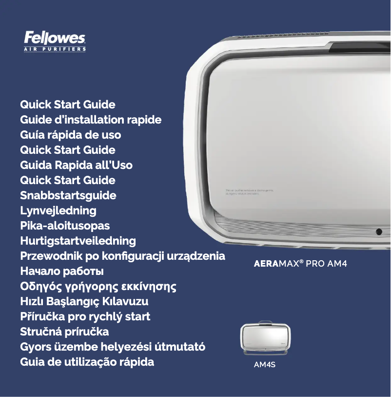 Page 1 of the manual Quick Start Guide Fellowes AeraMax Pro AM 4S