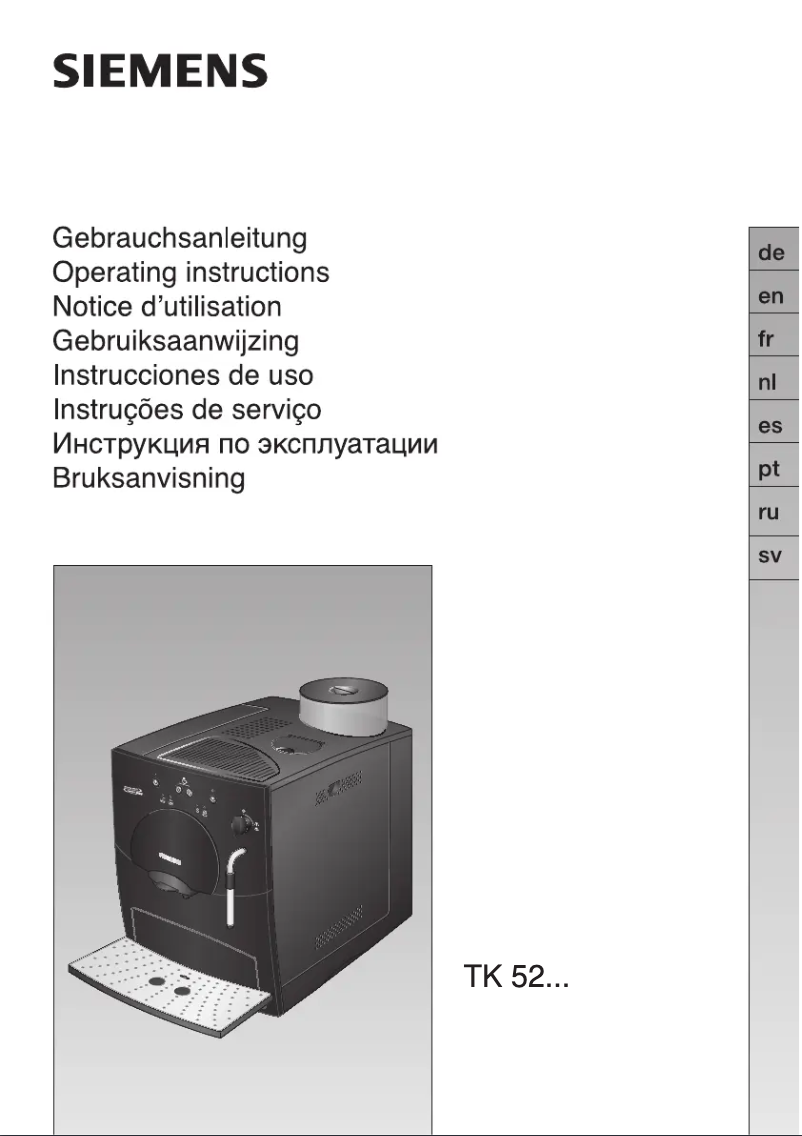 Page 1 of the manual User Manual Siemens TK529NL