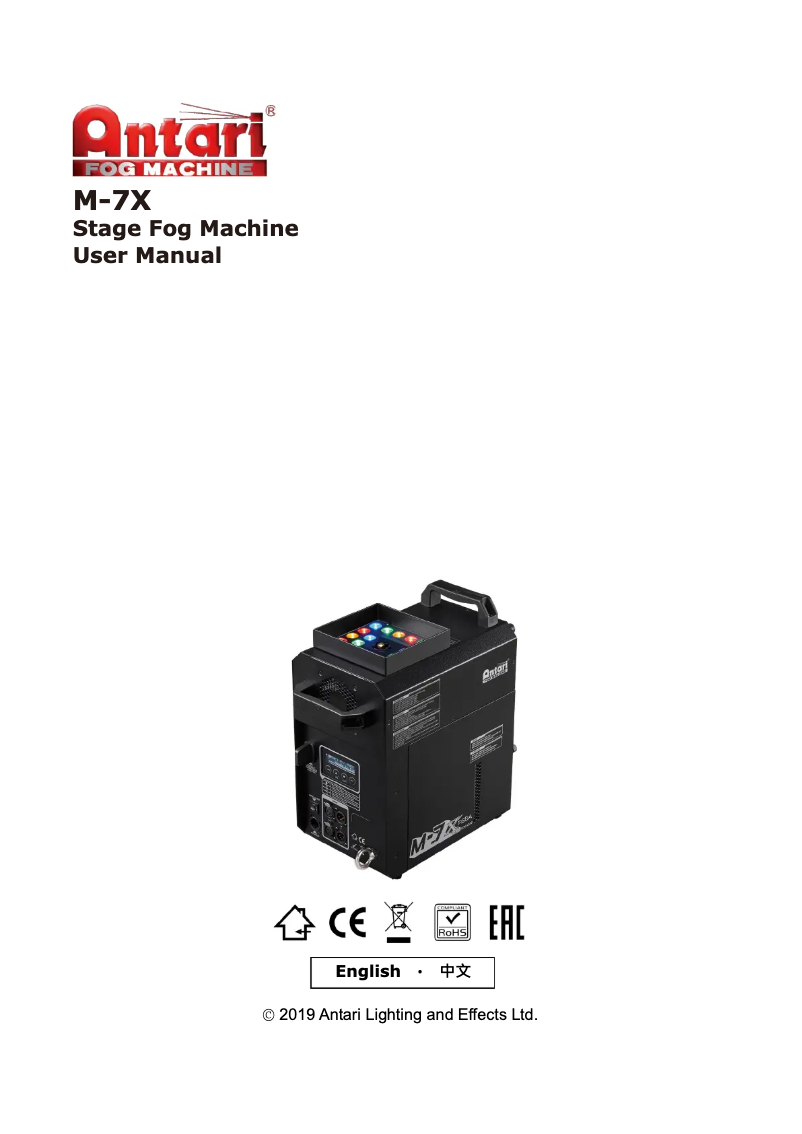 Page 1 of the manual User Manual Antari M-7X