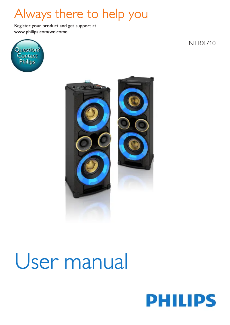 Page 1 of the manual User Manual Philips NTRX710