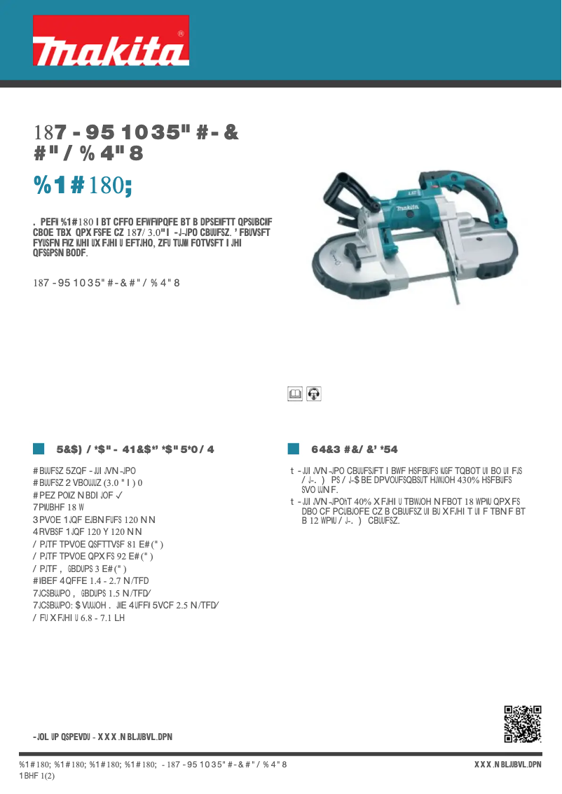 First page image of the manual for DPB180Z