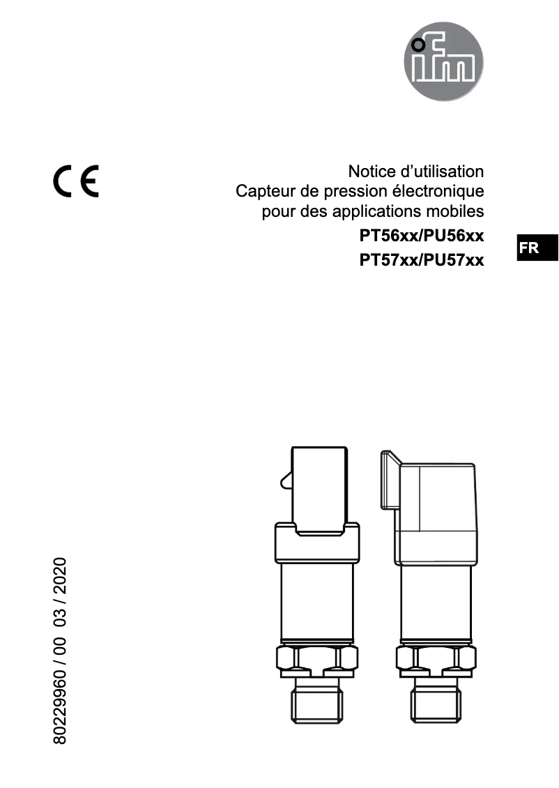 Page 1 of the manual User Manual IFM PU5704