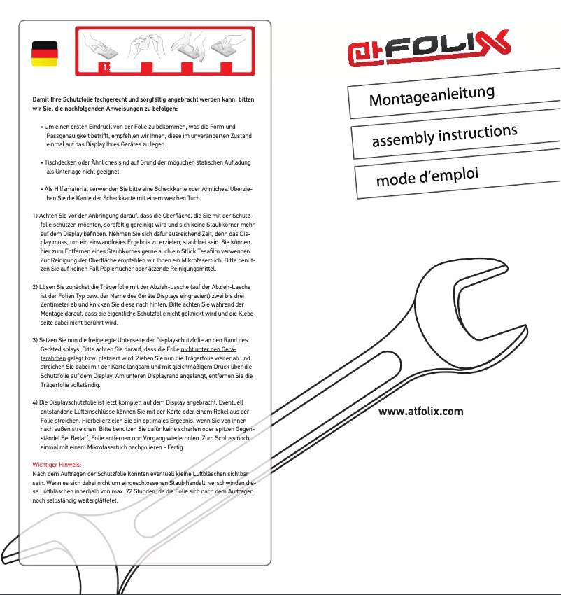 Page 1 of the manual User Manual atFoliX FX-Clear 3.48"
