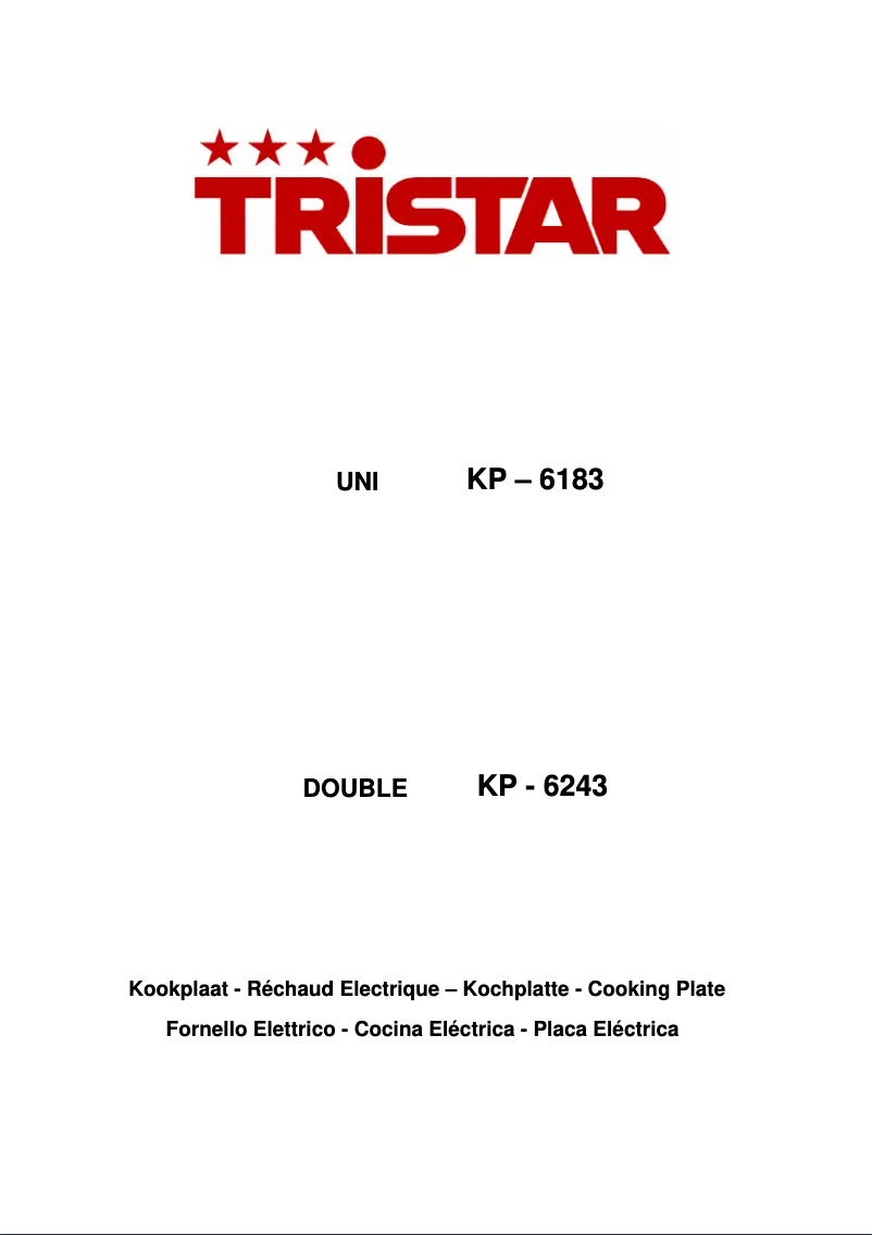 Page 1 of the manual User Manual TriStar KP 6183