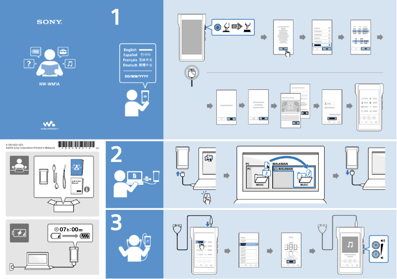 Page 1 of the manual Installation Guide Sony NW-WM1A