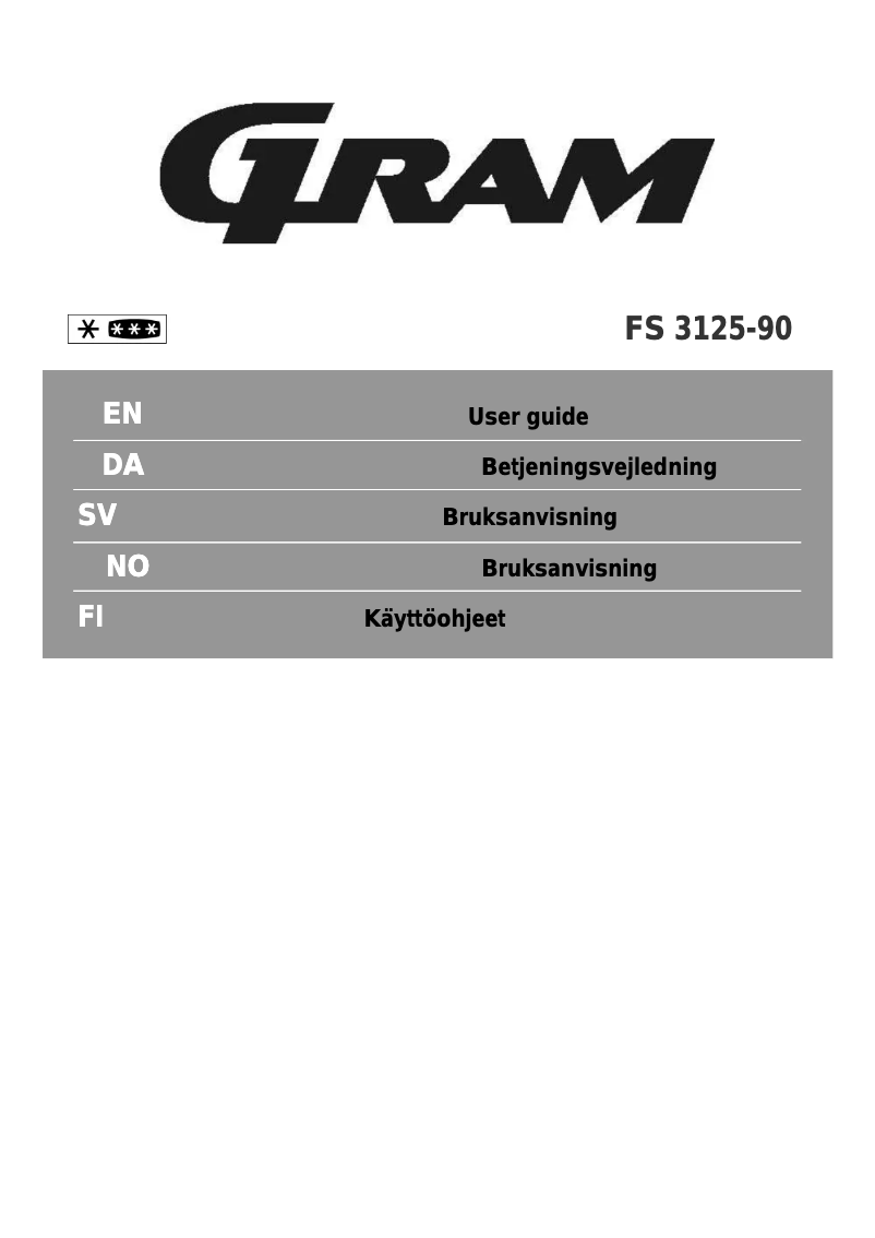 Page 1 of the manual User Manual Gram FS 3125-90
