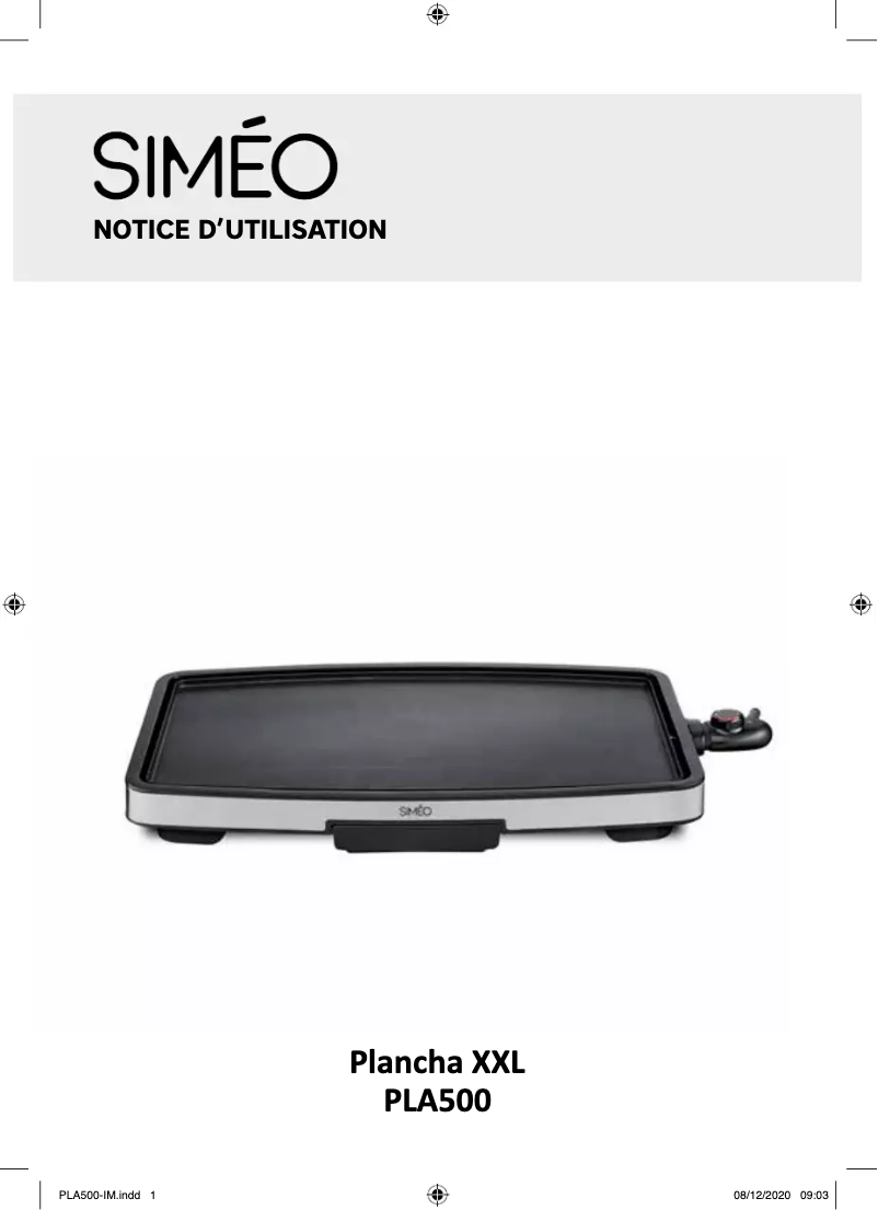 Image de la première page du manuel de l'appareil PLA500