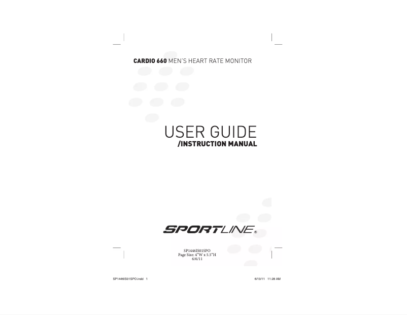 Page 1 of the manual User Manual Sportline Cardio 660