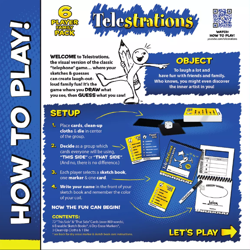 First page image of the manual for Telestrations 12 Player: The Party Pack