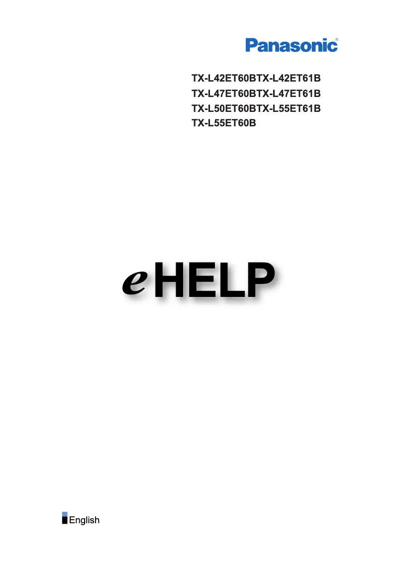 First page image of the manual for Viera TX-L50ET60B