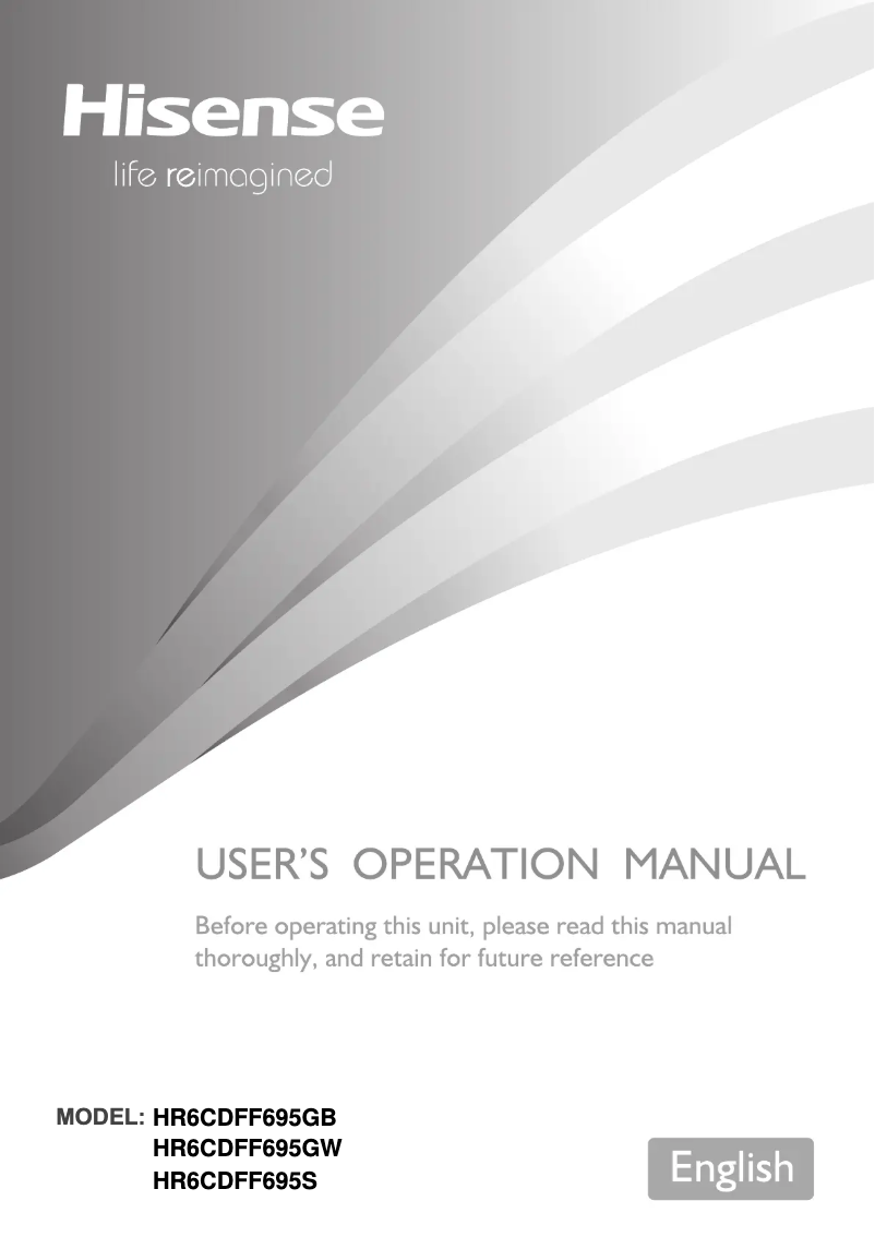 First page image of the manual for HR6CDFF695GB