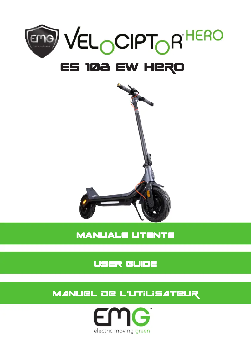 First page image of the manual for Velociptor Hero ES 108 EW HERO