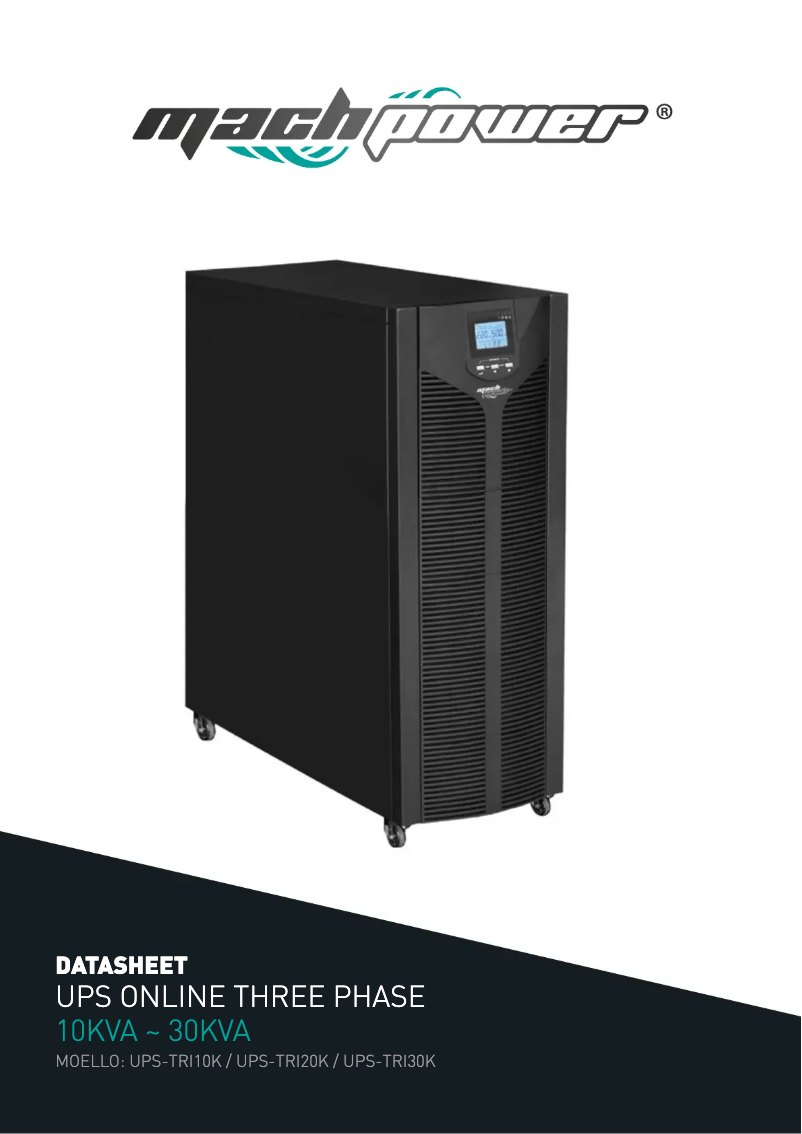 Page 1 of the manual User Manual Mach Power UPS-TRI30K