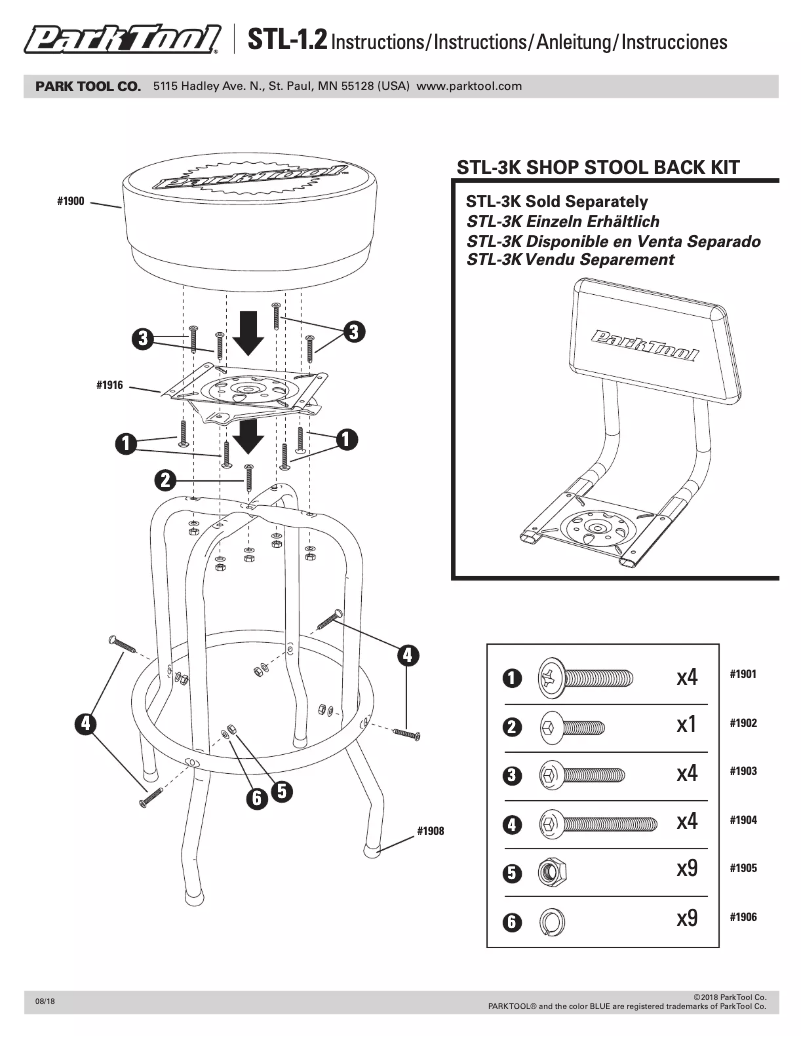 Page 1 of the manual User Manual Park Tool STL-1.2
