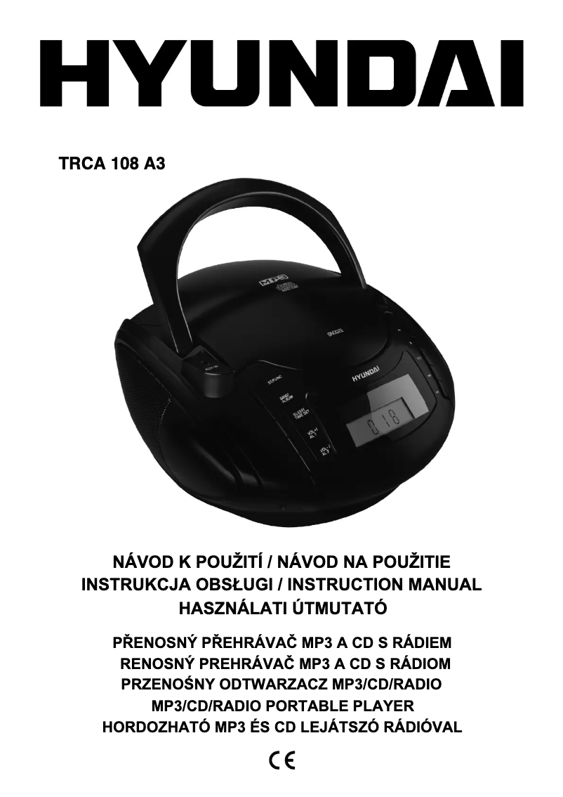 First page image of the manual for TRCA 108 A3