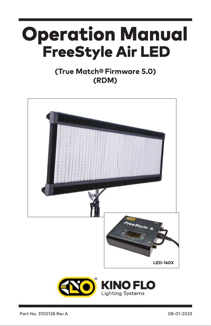 Page 1 of the manual User Manual Kino Flo FreeStyle Air