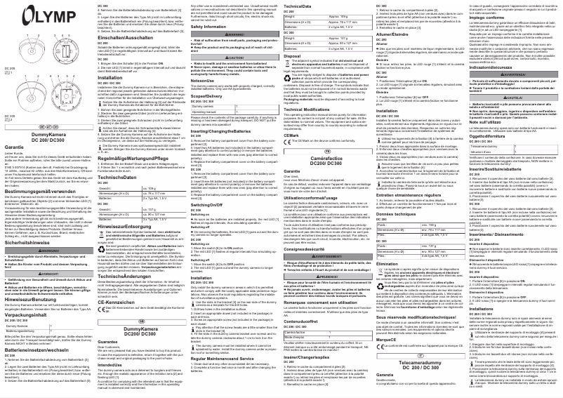Page 1 of the manual User Manual Olymp DC 500