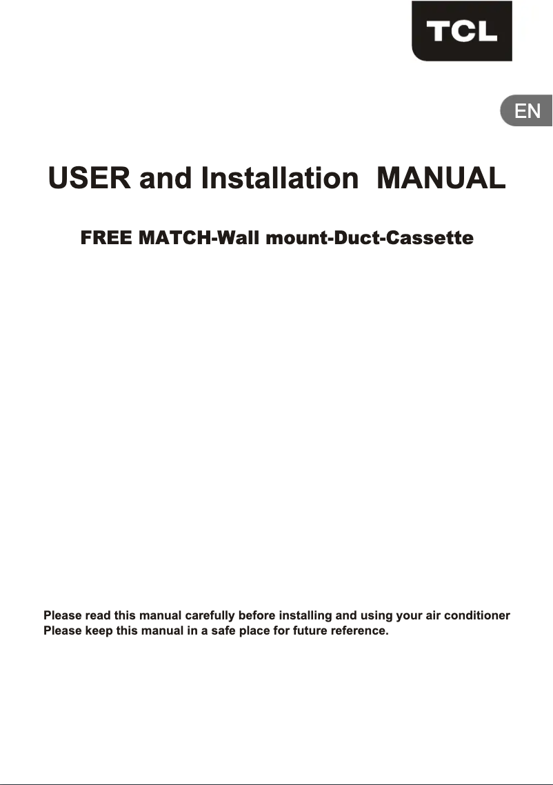 Page 1 of the manual User Manual TCL S09F1S0T