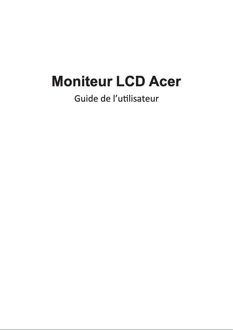 Page 1 of the manual User Manual Acer XZ271P3