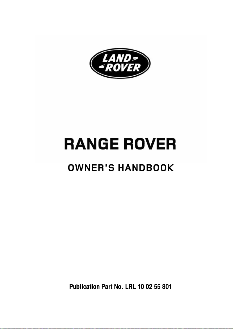 Page 1 of the manual User Manual Land Rover Range Rover (2008)