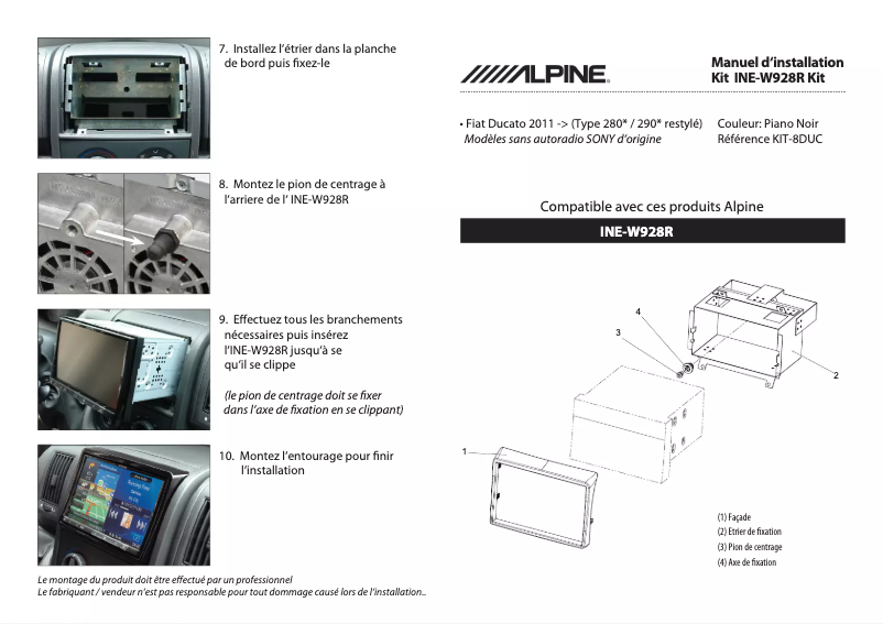 Page 1 of the manual User Manual Alpine KIT-8DUC