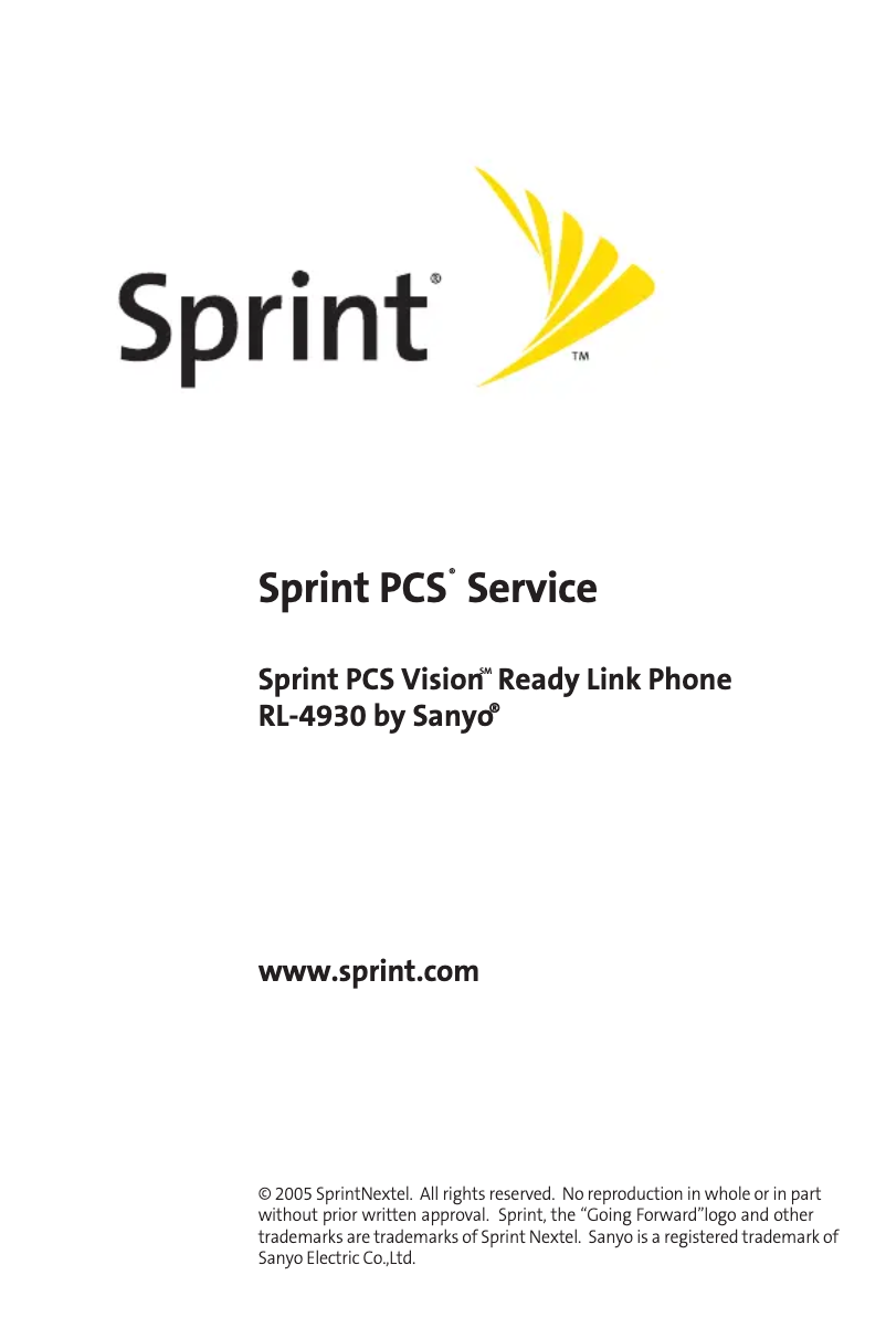 Page 1 of the manual User Manual Sanyo RL-4930