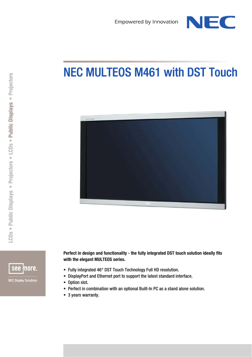 First page image of the manual for Multeos M461