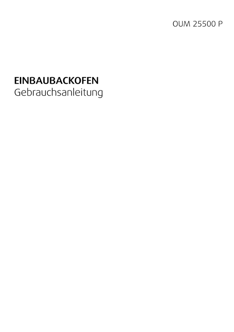 First page image of the manual for OUM 25500