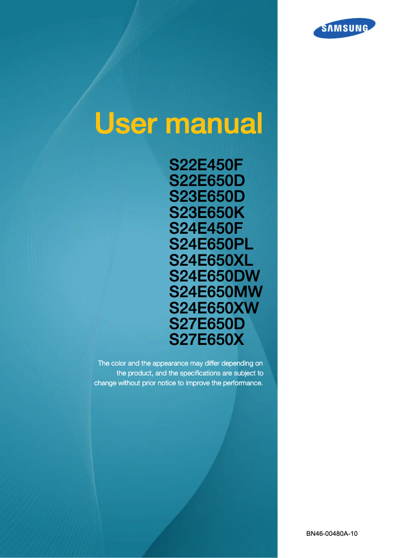 First page image of the manual for S24E65UPLC