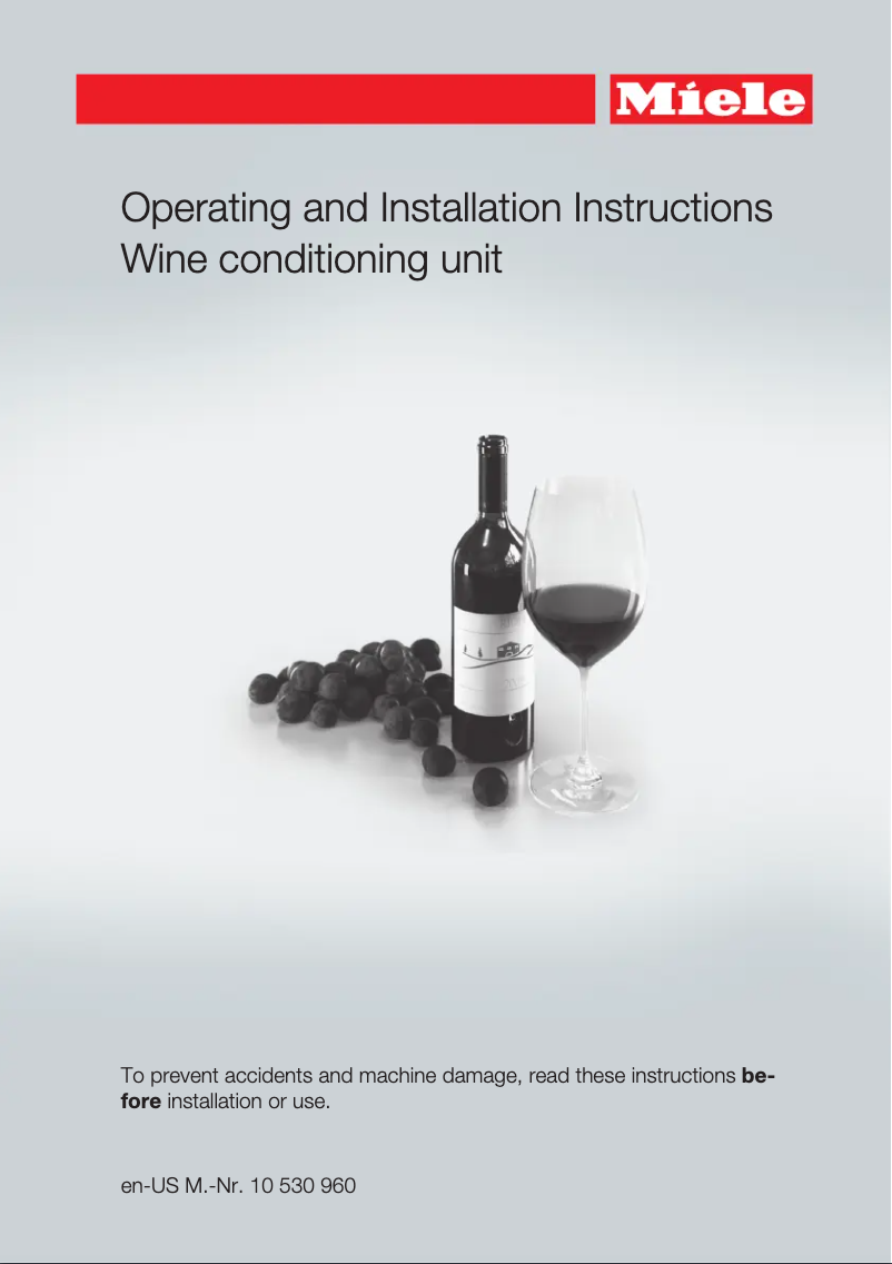 Page 1 of the manual Installation Guide Miele KWT 6312 UGS