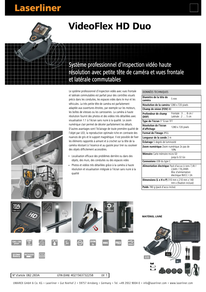 First page image of the manual for VideoFlex HD Duo