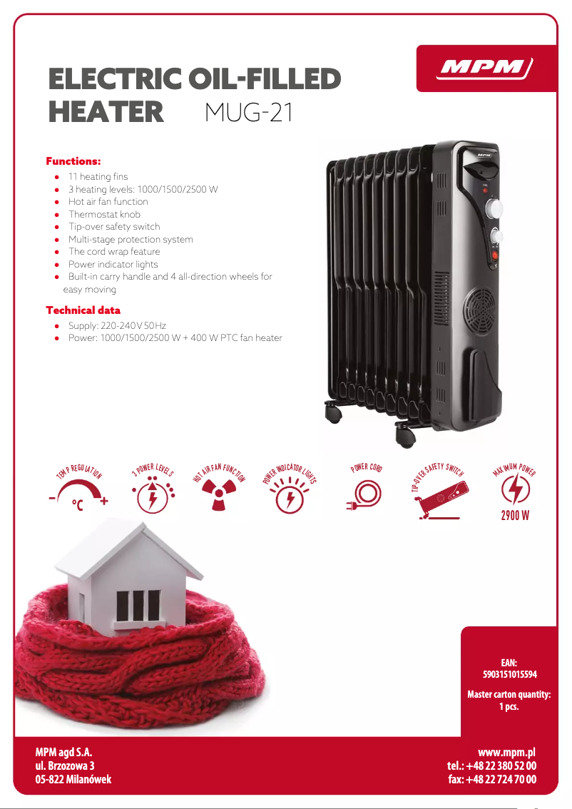 Page 1 of the manual Technical Sheet MPM MUG-21