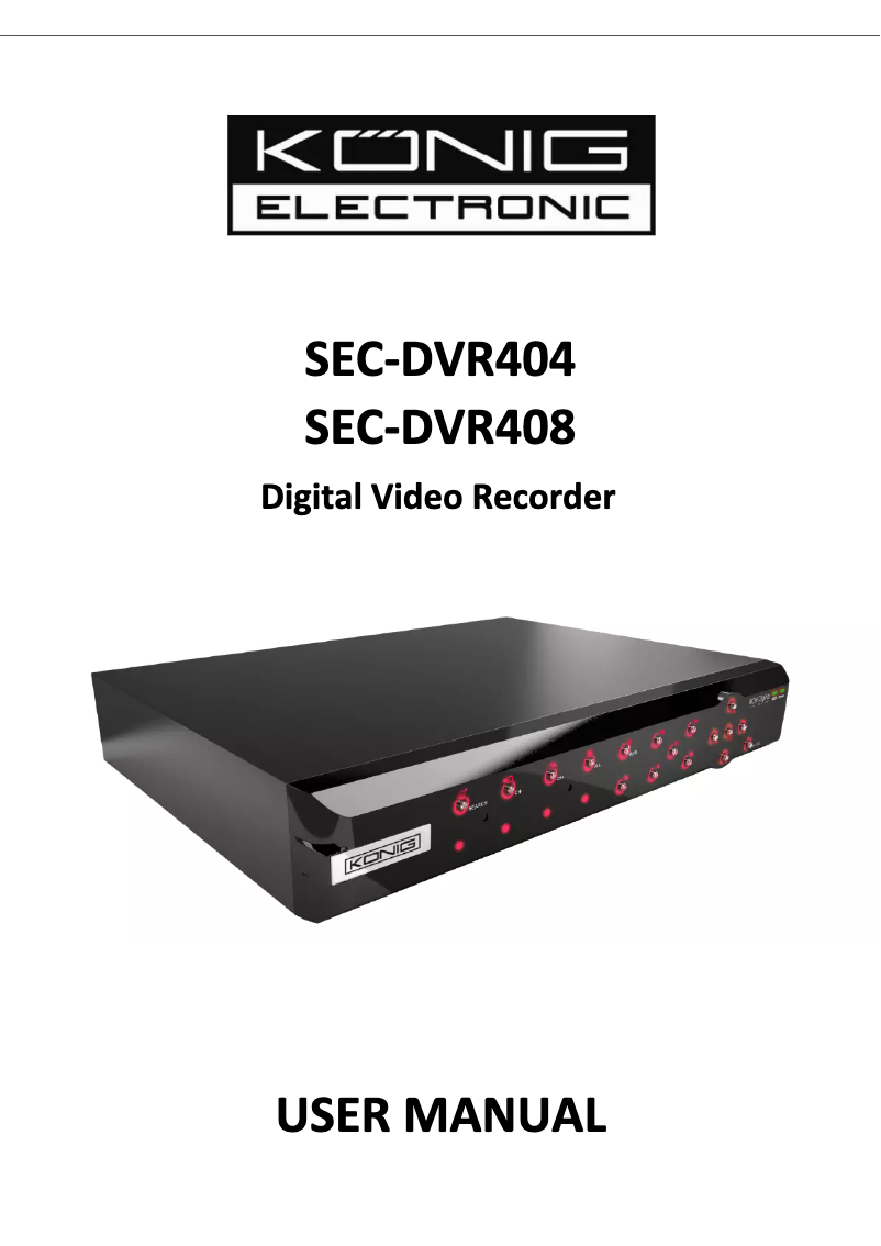 First page image of the manual for SEC-DVR404