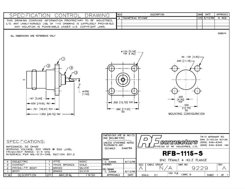 Image de la première page du manuel de l'appareil RFB-1115-S
