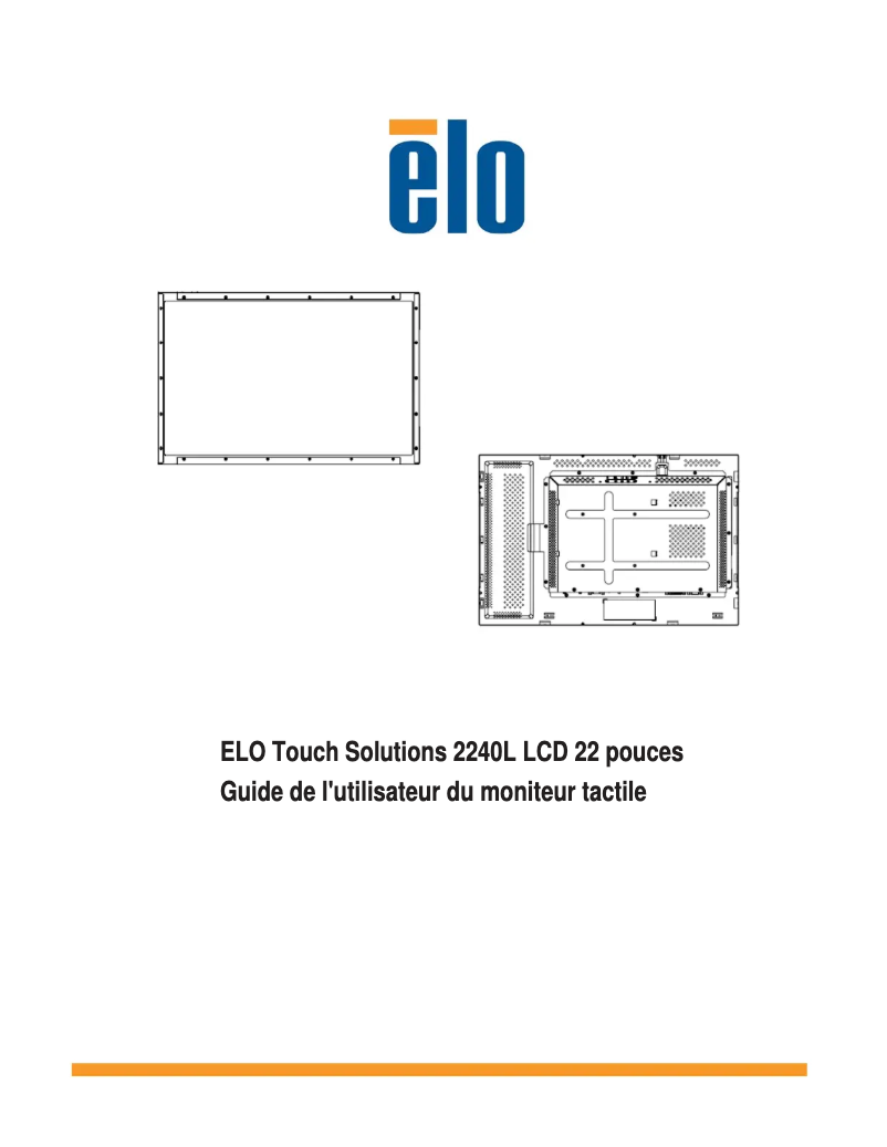 Page 1 of the manual User Manual Elo 2240L