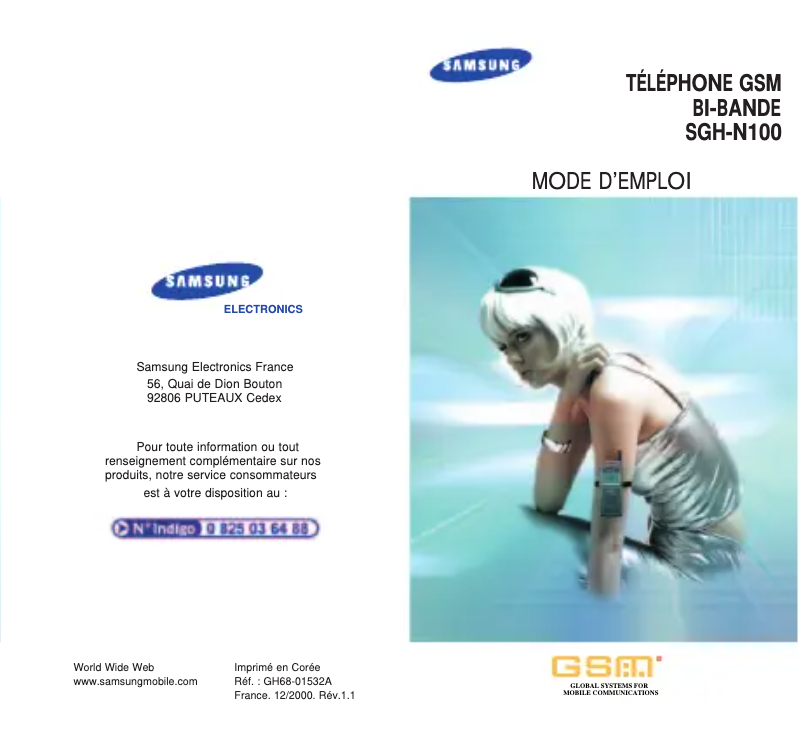 First page image of the manual for SGH-N100EA