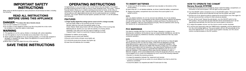 First page image of the manual for SU9