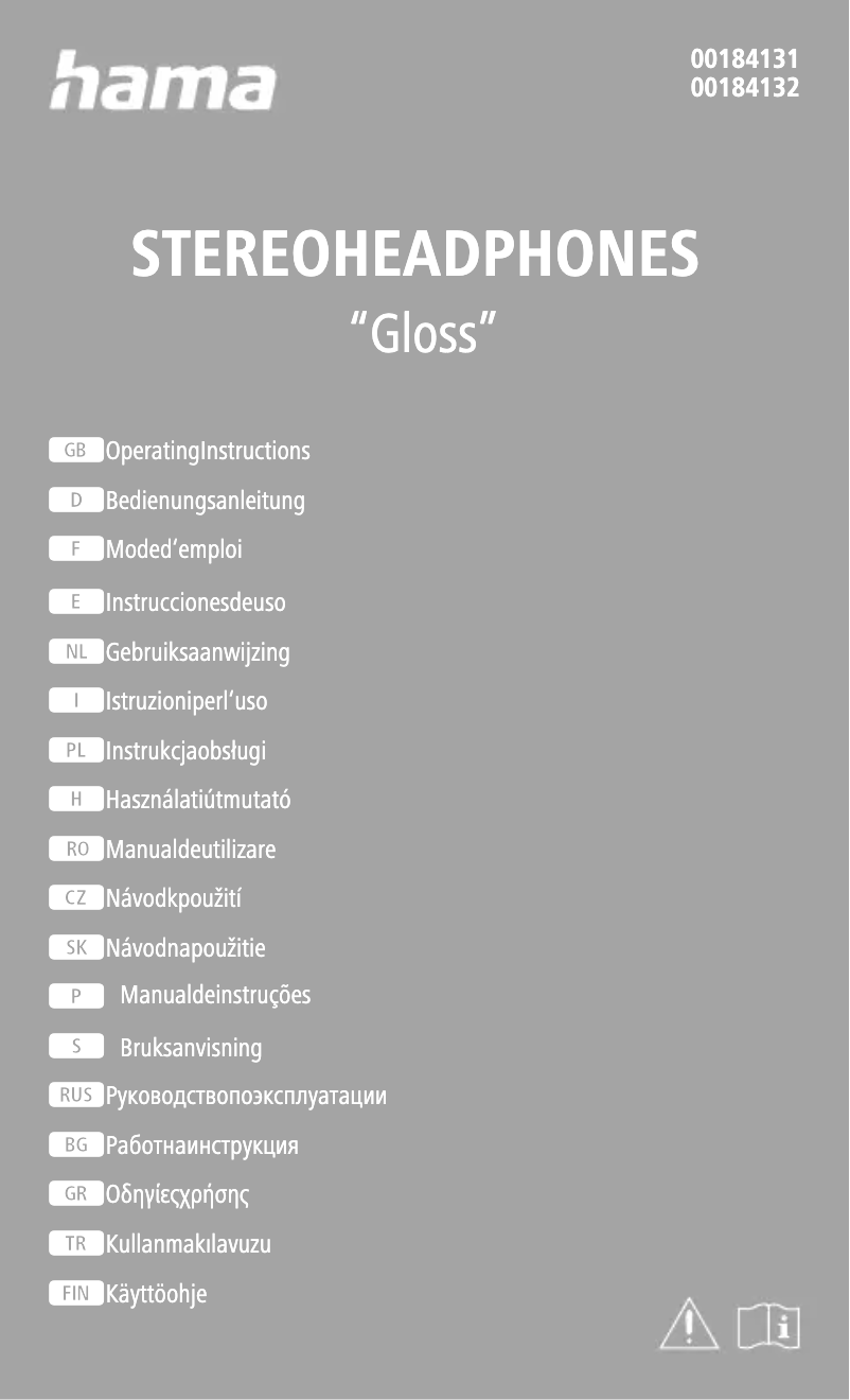 Page 1 of the manual User Manual Hama Gloss 184131