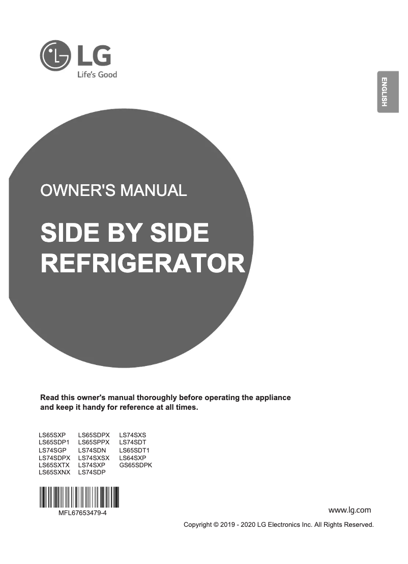 Page 1 of the manual User Manual LG LS64SXP